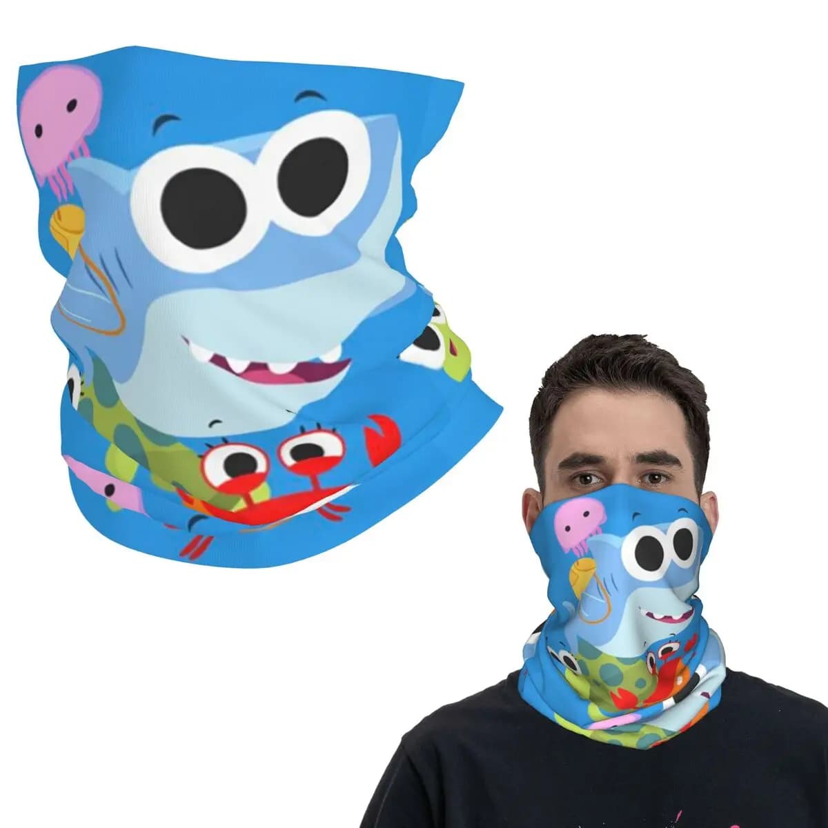 Finny The Shark Bandana Neck Cover Printed Magic Scarf Multi-use Headwear Running Unisex Adult