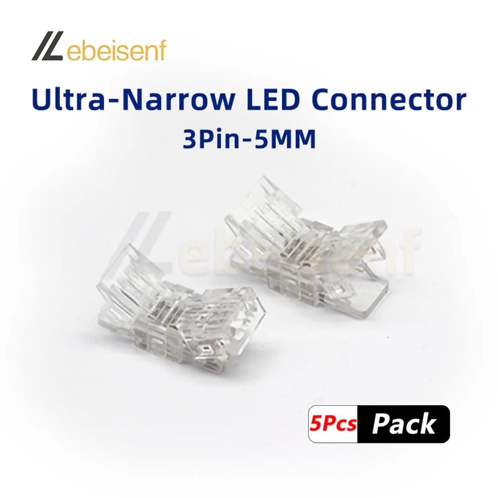 Striscia LED IP20 IP65 da 5 mm a 3 pin per strisce o connettori rapidi di linea Connettori terminali per cavi di prolunga