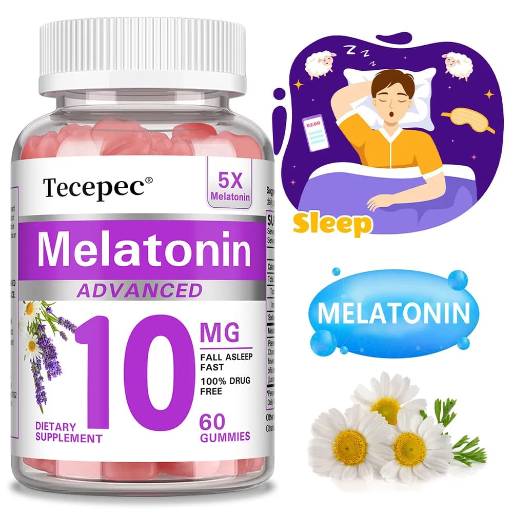 Melatonin 10mg Gummies – Natural Sleep Support, Deeper Rest & Jet Lag Relief, Sleep Aids, Fight Insomnia, Support Immunity