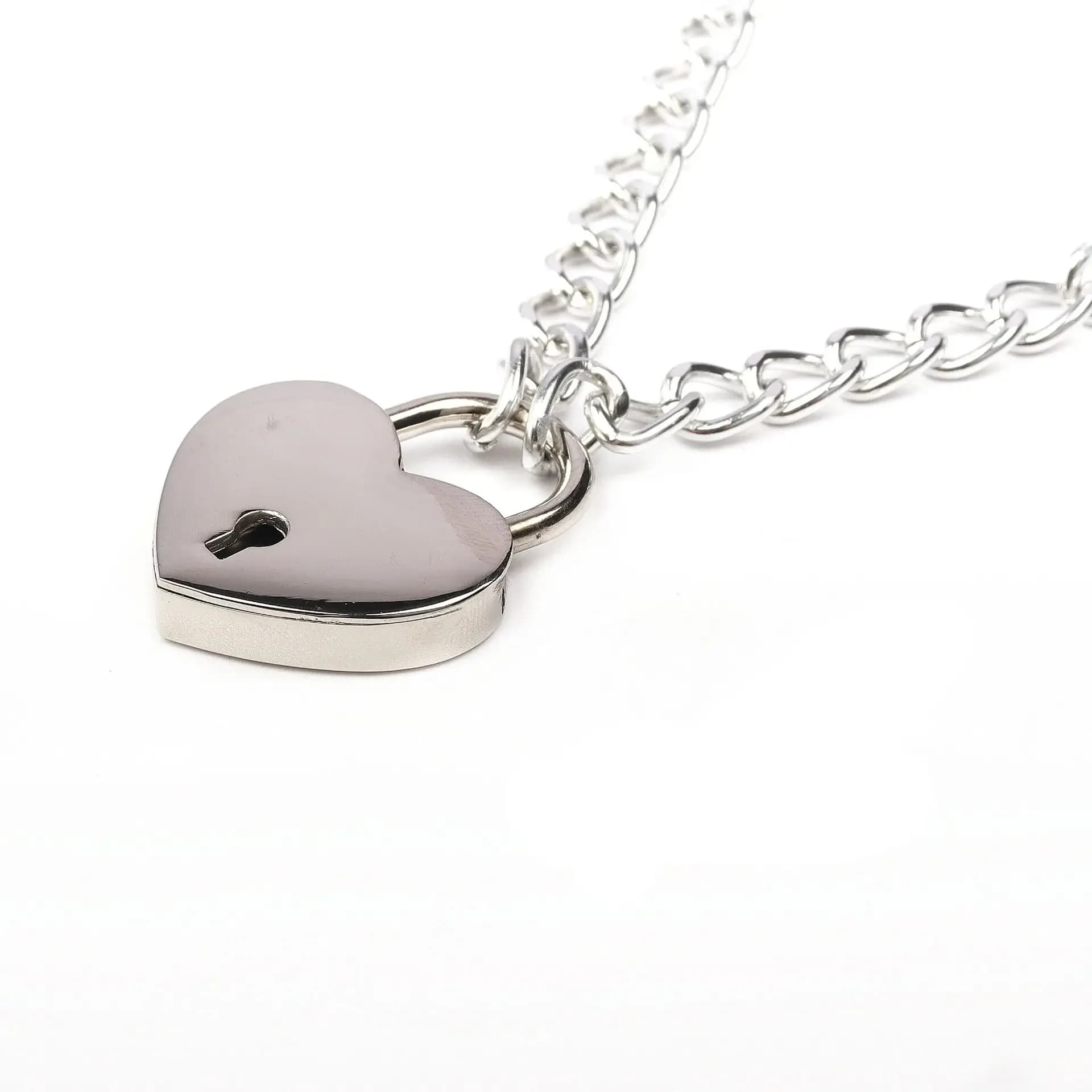 Collana Punk Harajuku in Pelle PU con Ciondolo a Forma di Cuore e Lucchetto, Catena per Collo e Clavicola