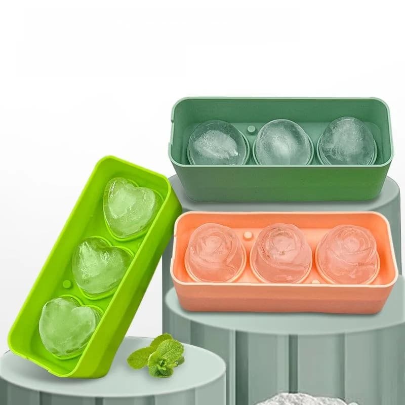 Stampo per Ghiaccio a Forma di Rosa e Cuore, Vassoio per Cubetti di Ghiaccio per Whisky, Utensili da Cucina di Tengya High