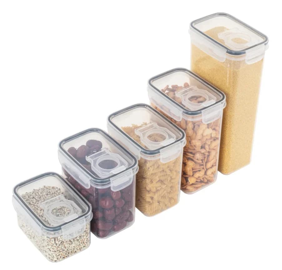 Contenitori ermetici per la conservazione degli alimenti con coperchio Organizzatore per dispensa Dispenser per cereali Contenitori per cereali Scatola per la conservazione degli alimenti Organizzatore da cucina