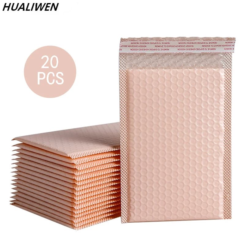 20 padded envelopes in pink polyethylene padded envelopes in polyester lined with bulk bubbles for shipping Maile self-sealing