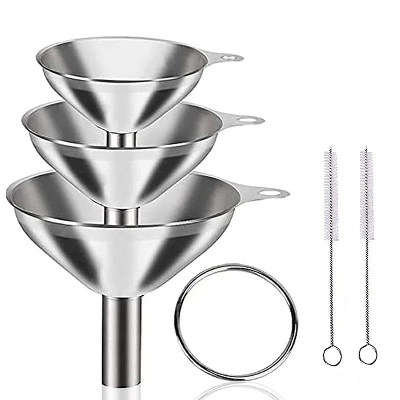 Set di imboccagliatori da cucina in acciaio inossidabile, imboccagliatori in metallo per alimenti, per riempire bottiglie, imboccagliatori piccoli per oli essenziali e spezie