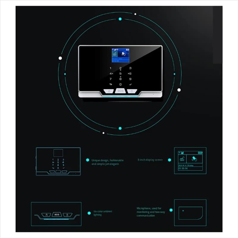 ABMF-Smart home security system for home wireless security alarms Home Tuya Smart App Control American Plug