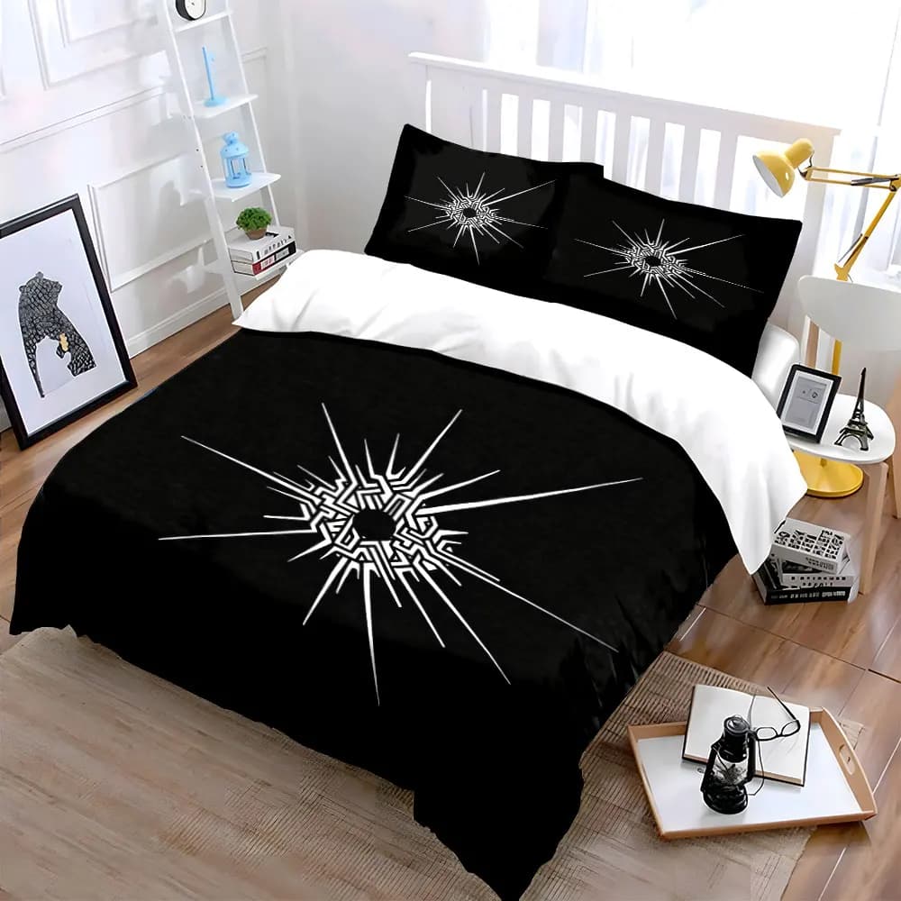 Set di biancheria da letto con design astratto a forma di stella, morbido e confortevole, include 1 copripiumino e 2 federe, idea regalo