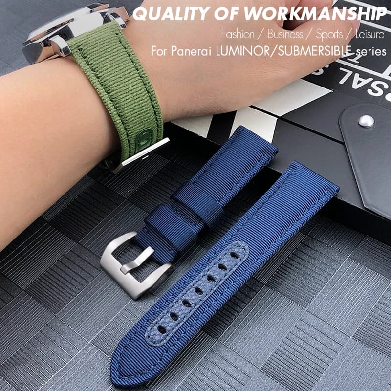 Cinturino in nylon da 24 mm per Panerai sommergibile Luminor PAM verde blu grigio cinturino per orologio in tela da uomo nuovi braccialetti strumenti gratuiti