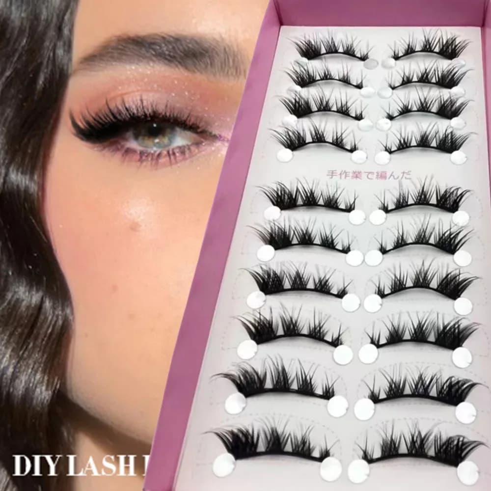 Women's Faux Fashion Eyelashes, Mixed Length, 3D Face Eye Effect in Visone, Eyelashes and Voluminous, Tool for Make-up Eyes