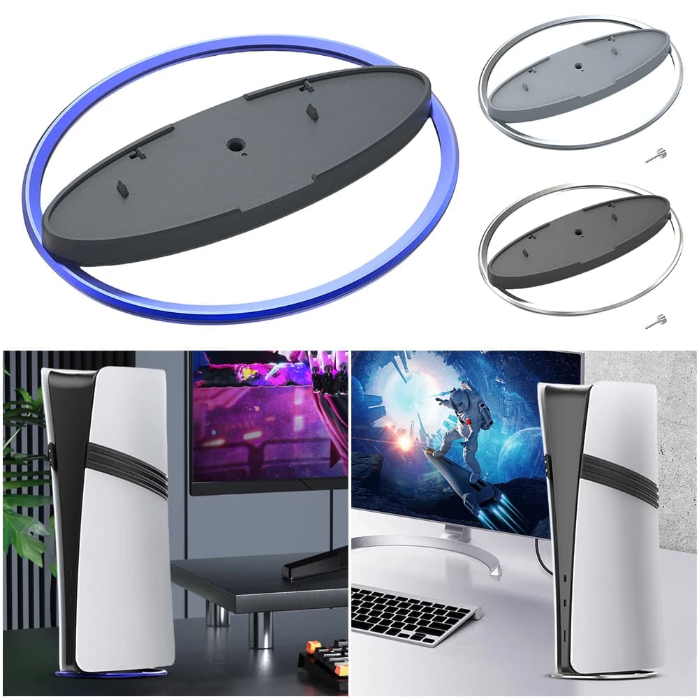 Supporto Verticale Portatile in Metallo per Console di Gioco, Base Antiscivolo Sostitutiva per PS5 Pro/PS5 Slim/PS5 Console