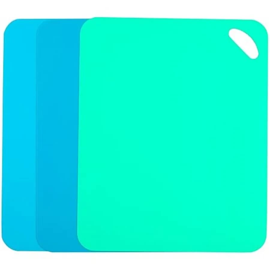 Plastic Flexible Cutting Mats for Kitchen, 3pcs Color Coded Chopping Board Set, Cutting Board Sheet for Kitchen Cooking, Dishwa