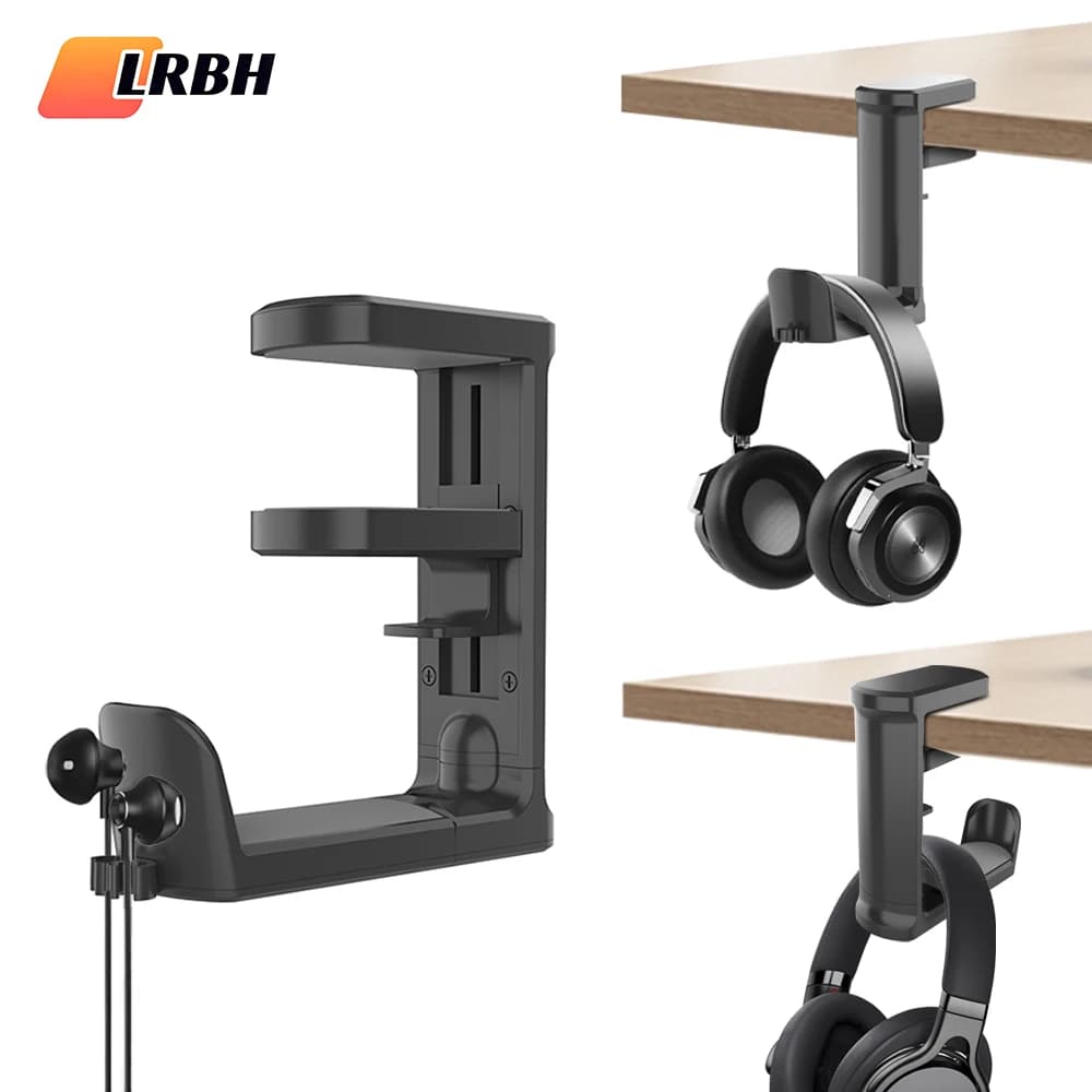 Supporto per cuffie girevole a 360 gradi, supporto per cuffie da tavolo per computer, gancio per cuffie da gioco, supporto per controller per cuffie