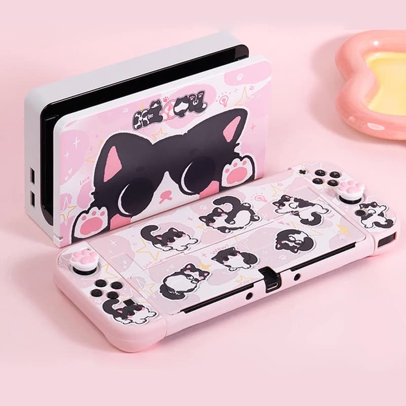 Per Nintendo Switch Custodia rigida Oled Shell Custodia protettiva per gatto latte carino Pelle per accessori di gioco Nintendo Switch 2