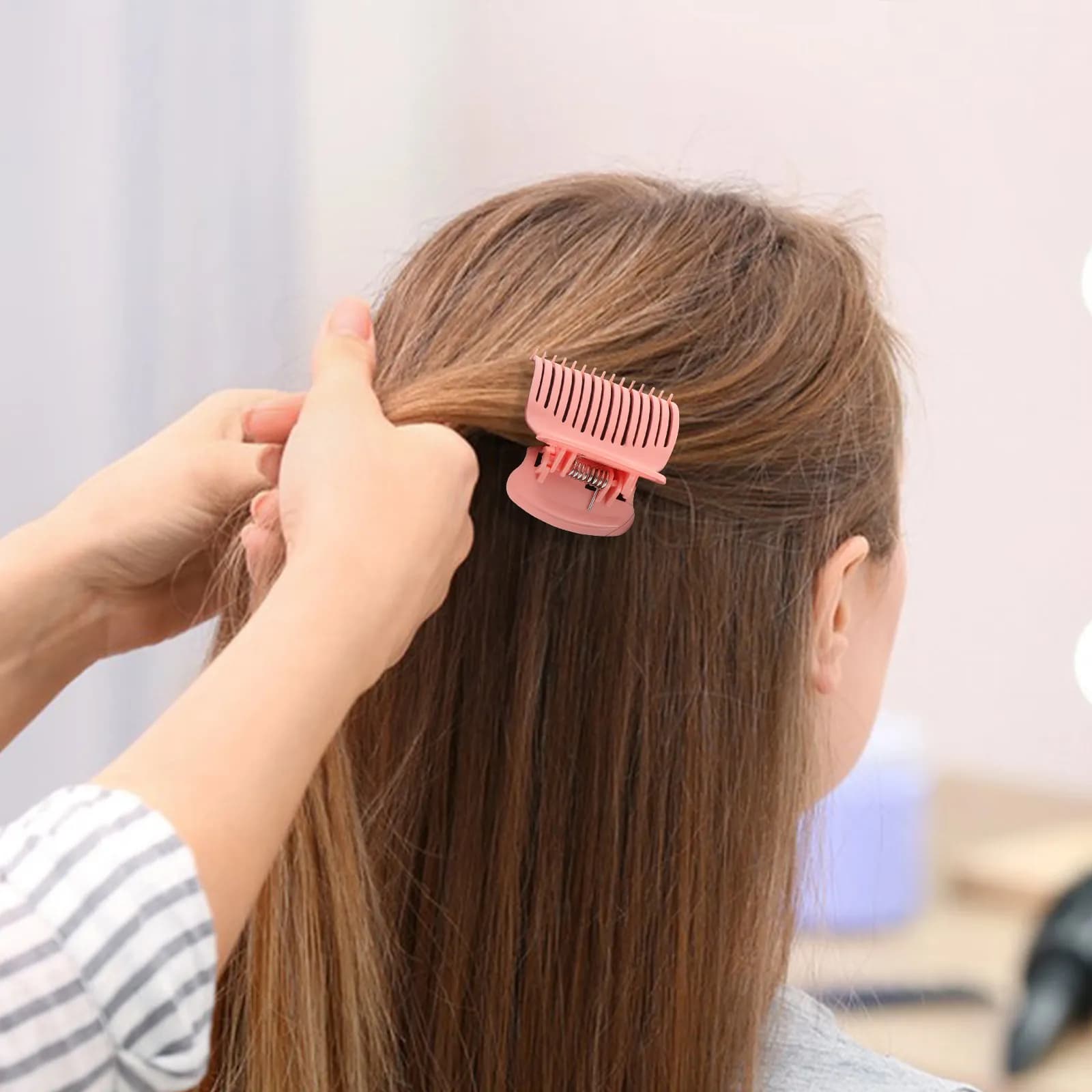 12Pcs Professional Hot Curler Claw Clip Heat Resistant Roller Jaw Clamp for Styling Coloring Perming Safe Quick-Heat Hair Tools
