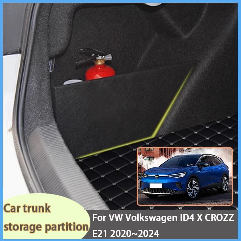 Accessori Auto per VW Volkswagen ID4 X CROZZ E21 2020~2024, Organizzatore per Bagagliaio, Divisorio Laterale, Scatola Portaoggetti Interna per Auto