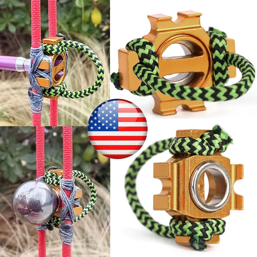 Base Magnetica per Arco Compound con Anello a D Integrato, in Lega di Alluminio ad Alta Resistenza, Base Bivalente per Tiro con Freccia e Sfere d'Acciaio, per Caccia, Tiro al Bersaglio, Accessori per Tiro con l'Arco all'Aperto