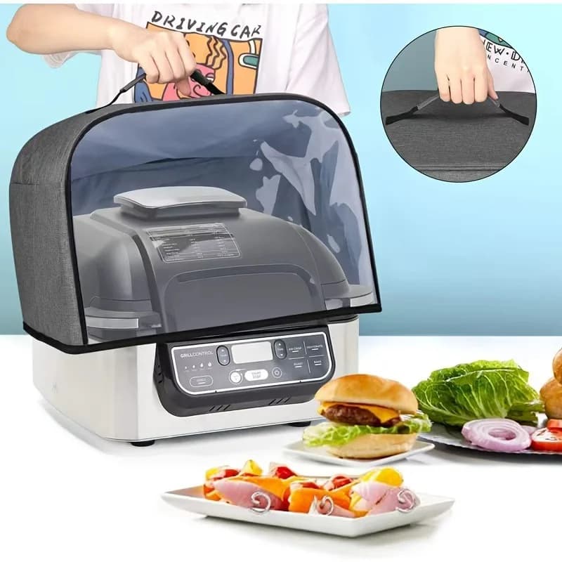 Waterproof Air Fryer Grill Dust Cover With Storage Pockets Durable Kitchen Protective Hood Household Dust Cap