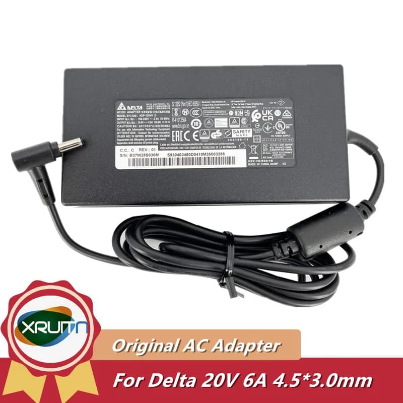 Caricatore adattatore CA originale Delta ADP-120VH D 20V 6A 120W per laptop da gioco MSI GF63 sottile 11SC-430CA A17-120P2A A12A055P 4,5 mm