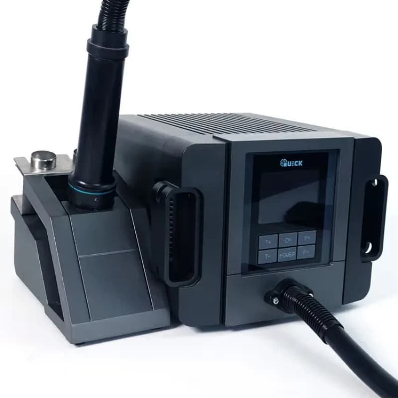 Stazione di Dissaldatura Ranlraka QUICK TR1300A 110V/220V 1300W Intelligente Senza Piombo con Display Digitale e Pistola ad Aria Calda a Flusso Morbido