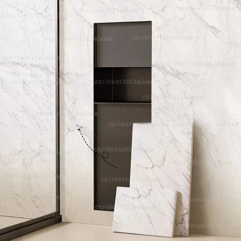 Mobiletto WC a incasso in acciaio inox 304 personalizzabile con cestino nascosto e porta fazzoletti