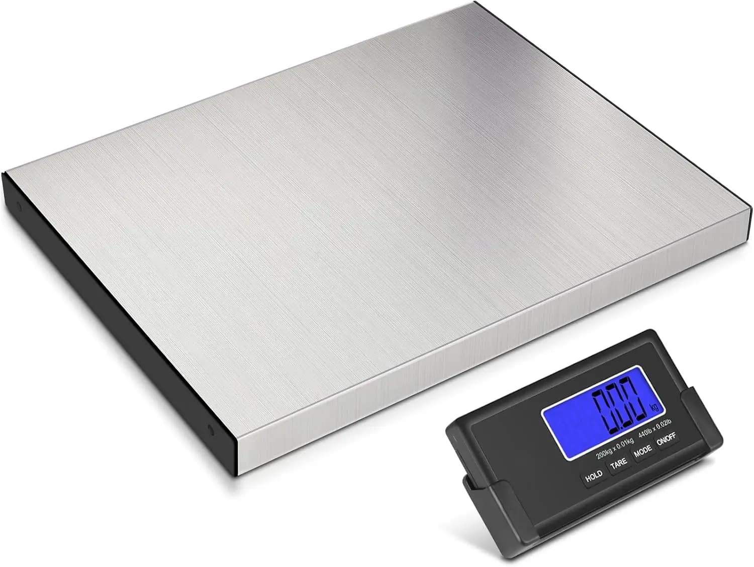 Bilancia per Spedizioni Resistente da 200 kg/10 g con Display LCD Wireless, Piattaforma in Acciaio Inossidabile per Pacchi e Bagagli