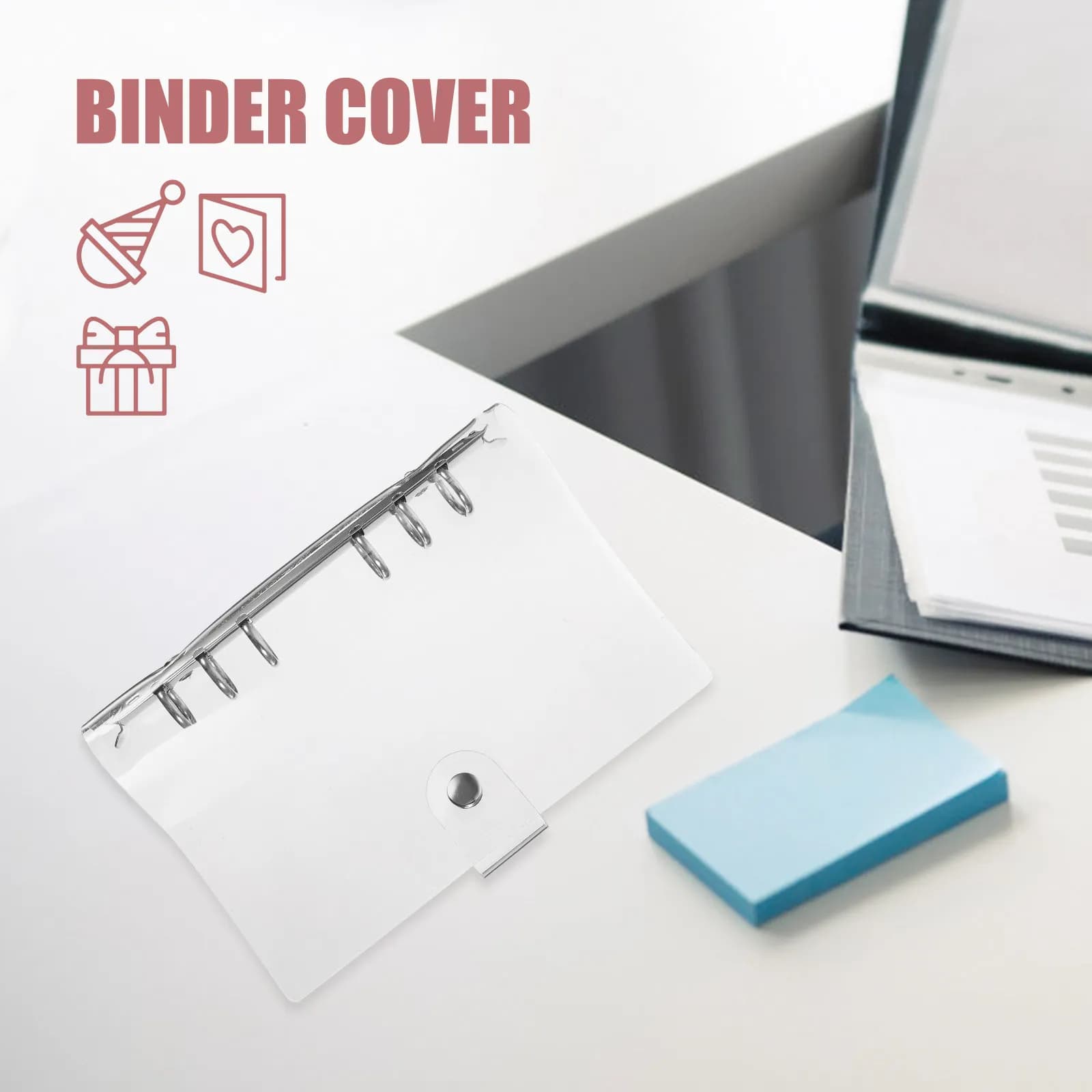 Set di 3 Copertine in PVC per Quaderno a Fogli Mobili, Raccoglitore Trasparente Regolabile a 6 Anelli per Diario, Agenda, Organizer da Viaggio