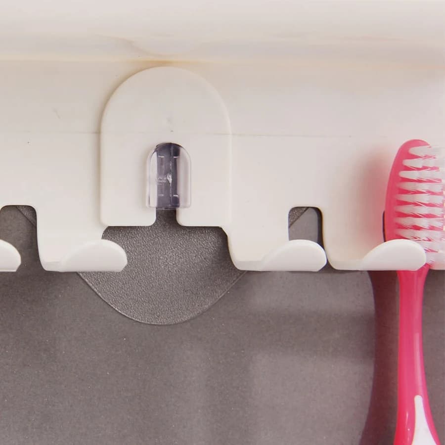 N84R Portaspazzolino da parete Adesivo magico Bagno Famiglia Set di spazzolini da denti Supporto da parete Portaoggetti posizionato per dentifricio