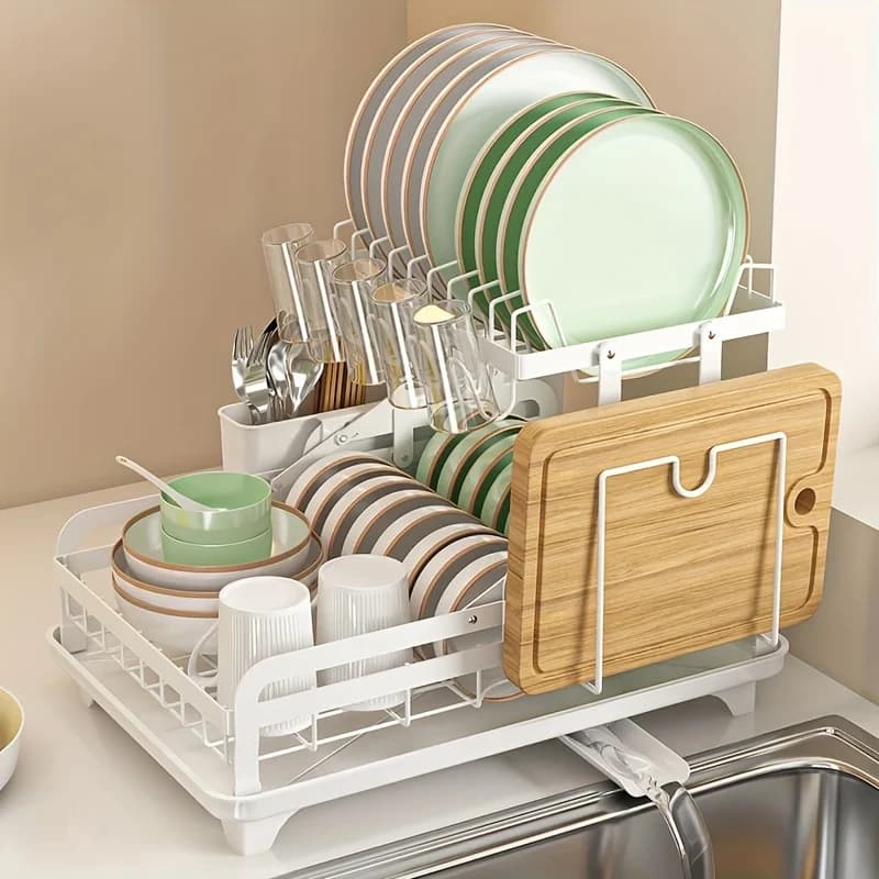 1-pack, Dish drying rack, metal, space-saving, multi-functional, multi-purpose, kitchen