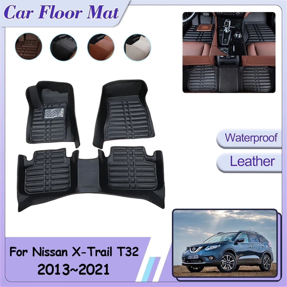 Per Nissan X-Trail Rogue T32 XTrail 2013 2014 2015 ~ 2021 Auto Tappetino Pannello In Pelle Liner Coperture Personalizzato Parti Del Piede Accessorie