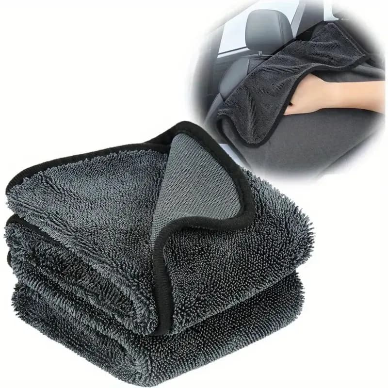 1pc Ultra-Absorbent Microfiber Cleaning Cloth - Soft, Durable & Quick-Dry Towel for Cars, Home, and Bathroom Use
