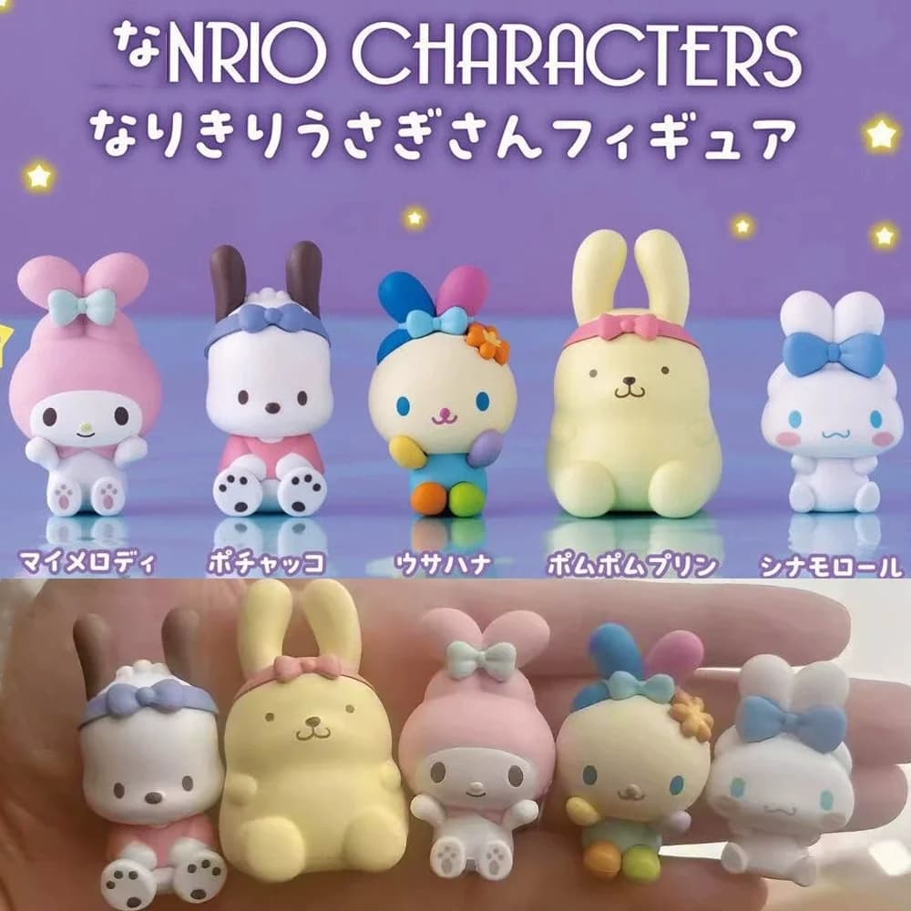 Kawaii Sanrio Characters Capsula Toy Blind Box Toys Cinnamoroll Usahana Pom Pom Purin Action Figurine Ornament Furniture Gift for Kids
