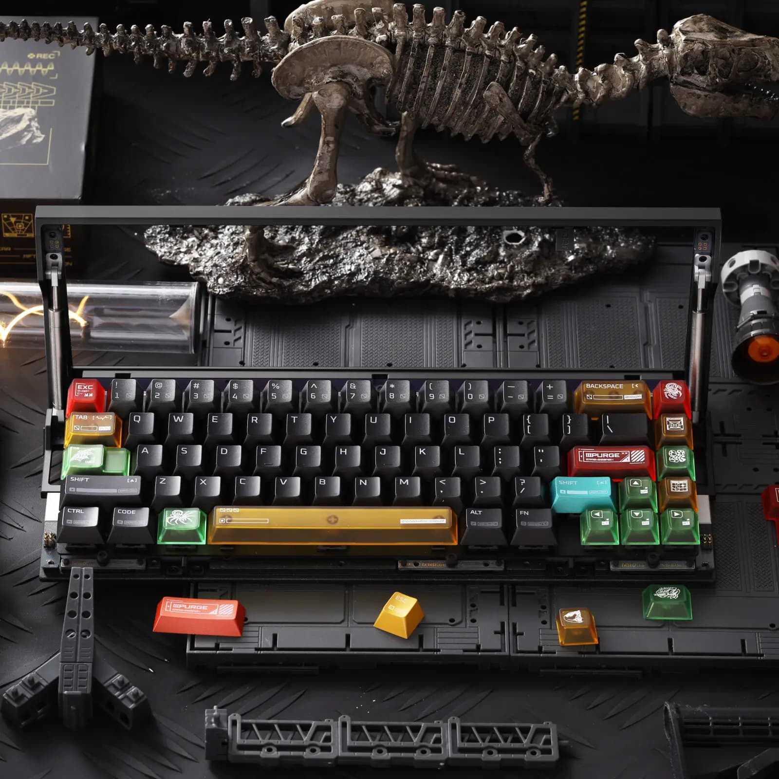 Parasitism Metallic Texture Theme Keycaps Set PBT Cherry Profile Custom Original Handmade Keycaps for Mechanical Keyboard Gift
