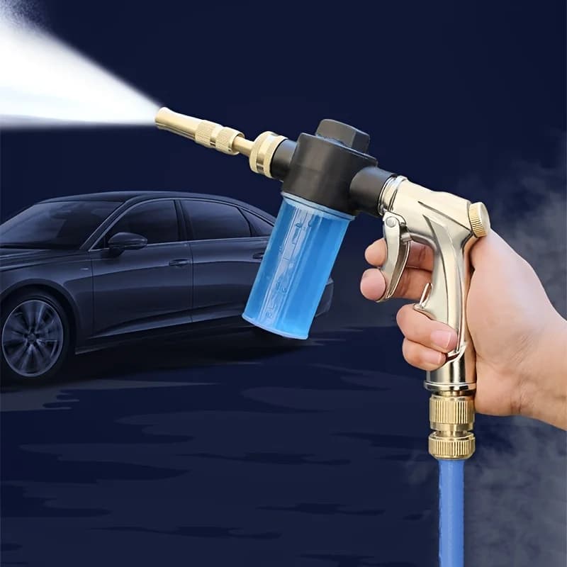 1pc bollitore per schiuma per uso domestico ad alta pressione pistola ad acqua per lavaggio auto ugello per tubo da giardino in metallo spruzzo per lavaggio auto antincendio