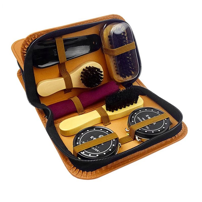8 pezzi/set Pro kit per la cura delle scarpe portatile per stivali scarpe da ginnastica set di pulizia spazzola lucentezza
