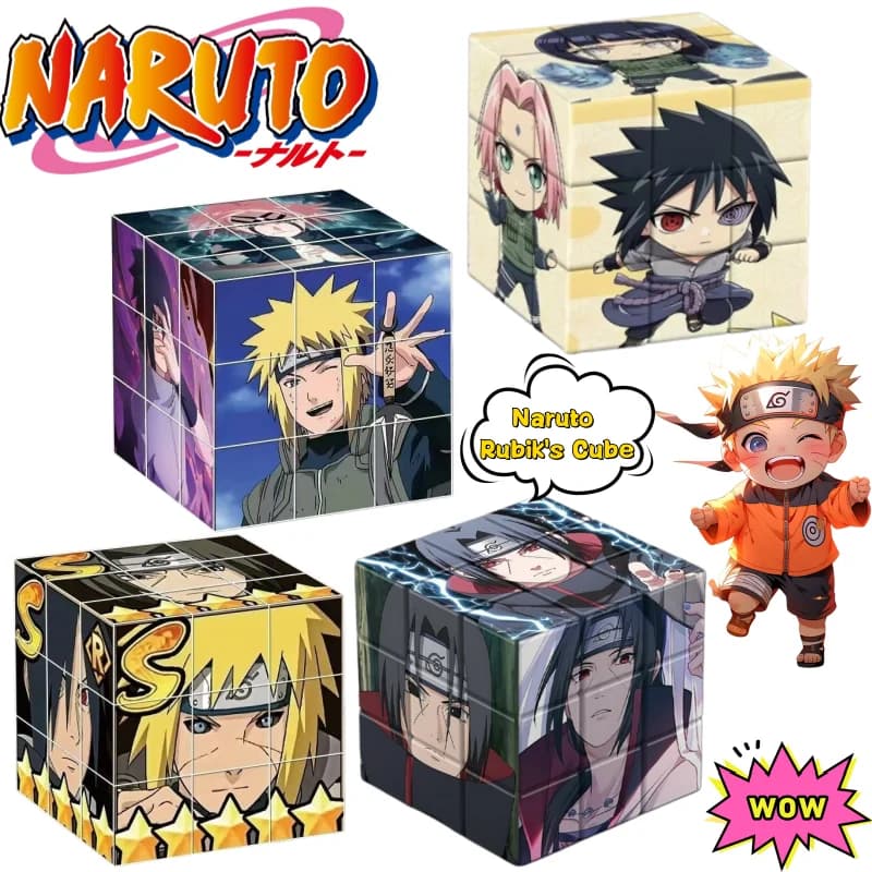 Naruto Uzumaki Naruto Uchiha Sasuke Third-order Rubik's Cube High-value Cool Printed Educational Decompression Toy for Students