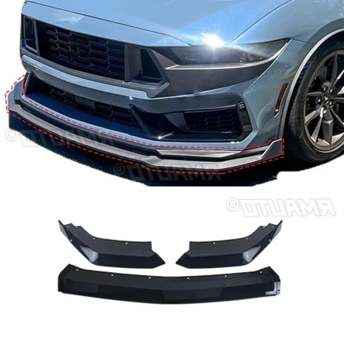 For Ford Mustang Dark Horse ECO/GT 2024+ Auto bumper Front Spoiler Labbro Diffuser Editing Parts Protective Cover Protection