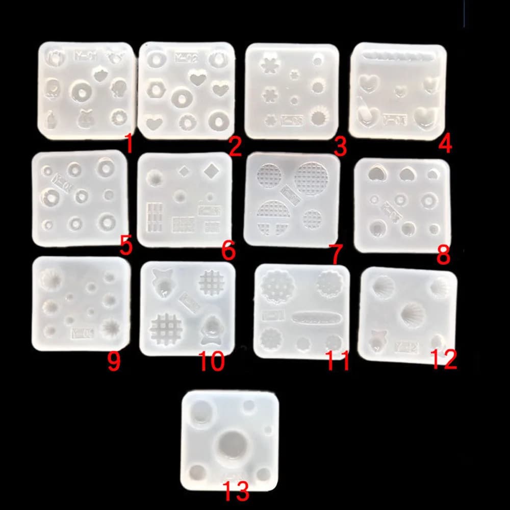 Mini Cookie Croissant Egg-tart Heart Silicone Mold for DIY Polymer Clay Food Toys Epoxy Resin Nail Art Accessories Making Tool