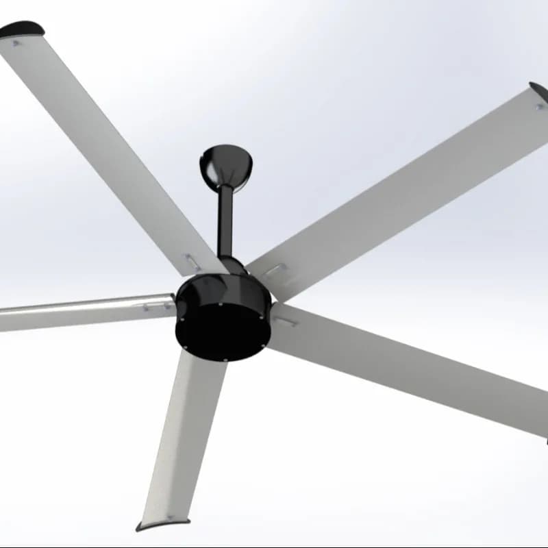Ventilatore da soffitto industriale HVLS da 5,52 m/18 piedi per fabbriche, magazzini, fattorie, ristoranti, motore elettrico CC, fonte di alimentazione 220 V