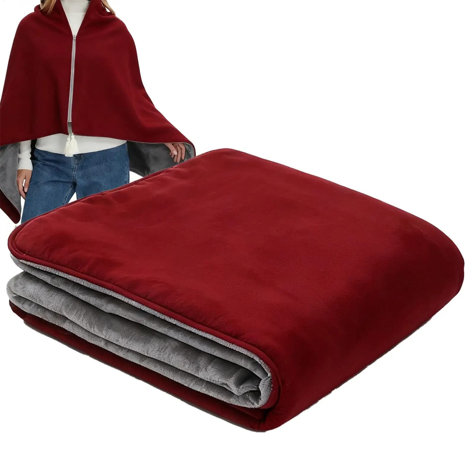 Portable USB Electric Heating Blanket Wearable Shawl Wrap Fast Warm 3 Temperature Levels for Home Outdoor Office Use