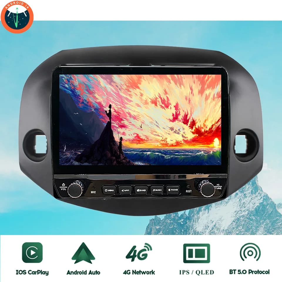 8Core 8G+128G Carplay Auto Car Radio Audio Stereo For Toyota RAV4 RAV 4 2007 - 2013 GPS Navi DVD Cassette 4G Lte Head Unit HU