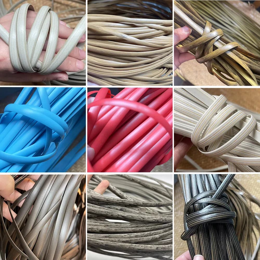 70M 500g PE Gradiente Piatto Rattan Sintetico Materiale Rotolo Fatto A Mano Tessitura Corda Riparazione Mobili Letto Divano Sedia Tavolo Bask