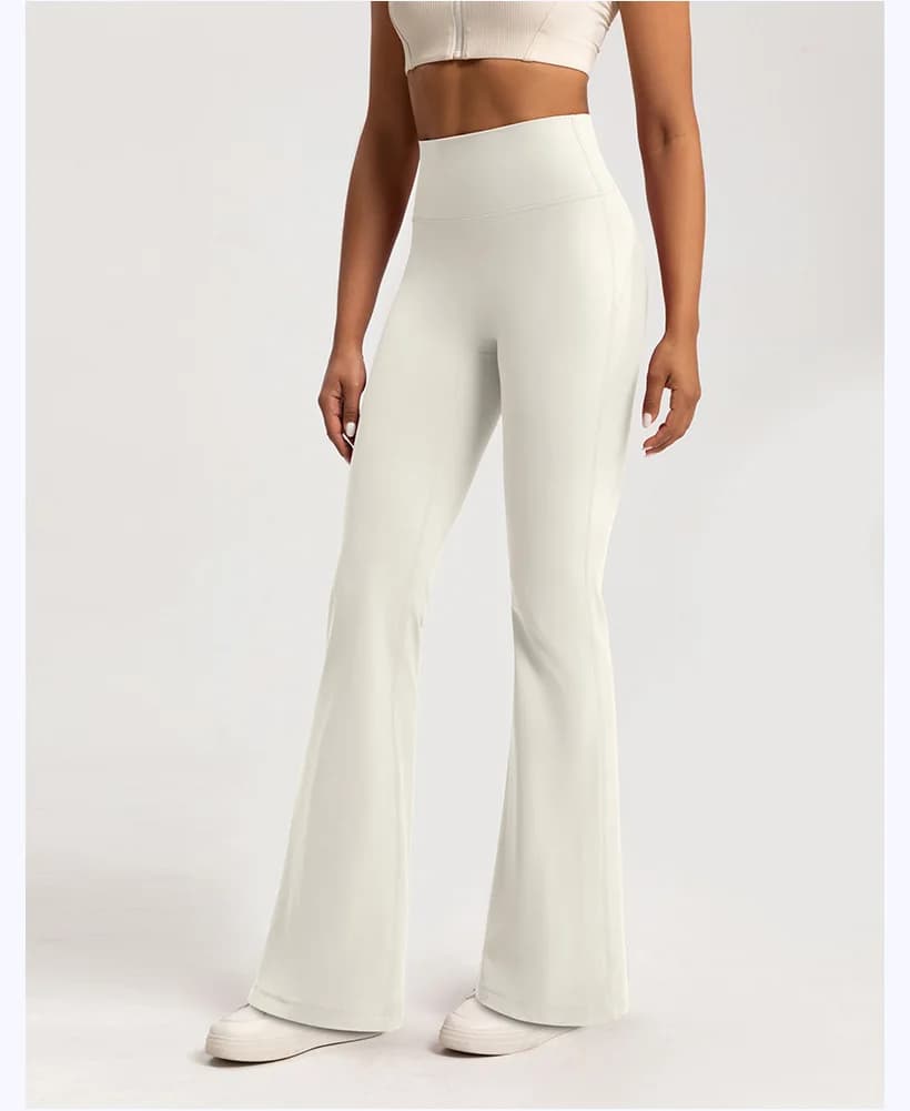 Pantaloni svasati in velluto autunno inverno da donna a vita alta e nudi, pantaloni larghi caldi dimagranti Leggings da yoga sportivi e fitness