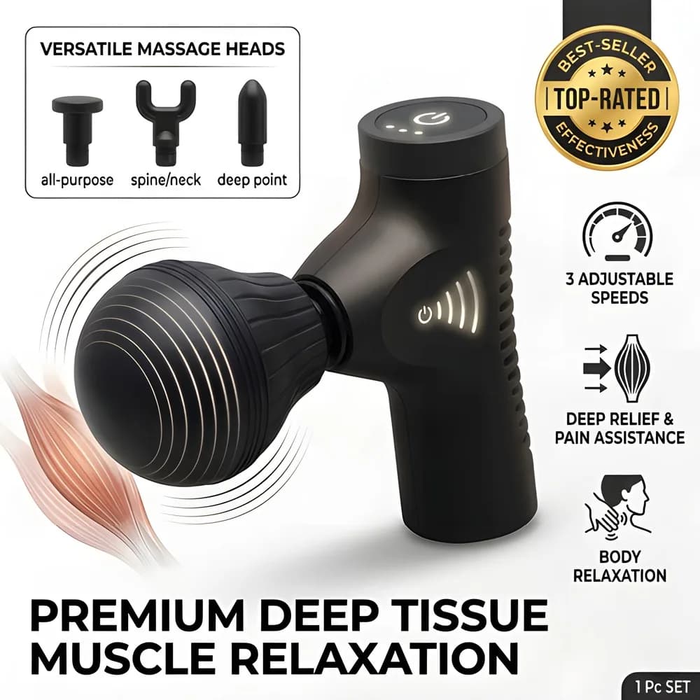 Massage Gun Deep Tissue Muscle Massager 3 Speed Portable Vibration Pain Relief Body Relaxation For Fitness Gym Recovery 1 Pc