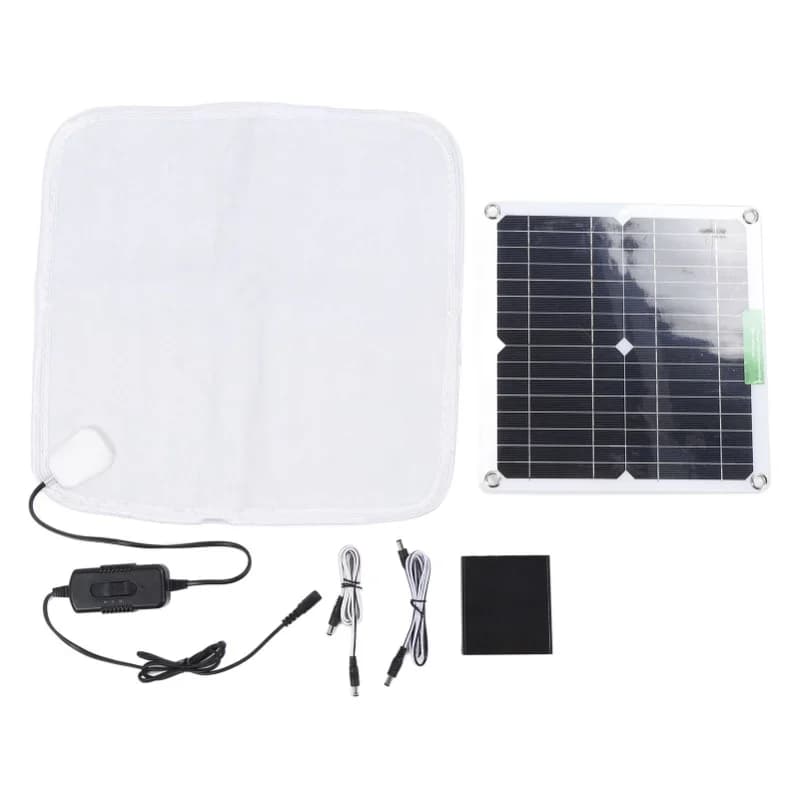 Coperta Riscaldante Solare 12V 50W, Riscaldamento Rapido e Uniforme, Tappetino Riscaldante Morbido e Portatile per Animali Domestici, per Auto e Uso Esterno