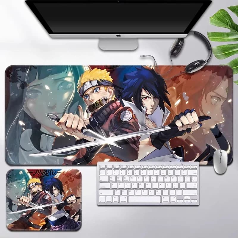 Tappetino per Mouse in Pelle con Cartoni Animati Naruto Ninja Hinata, Tappetino da Scrivania Oversize per Gaming e Ufficio, Piccolo Tappetino per Mouse Anime