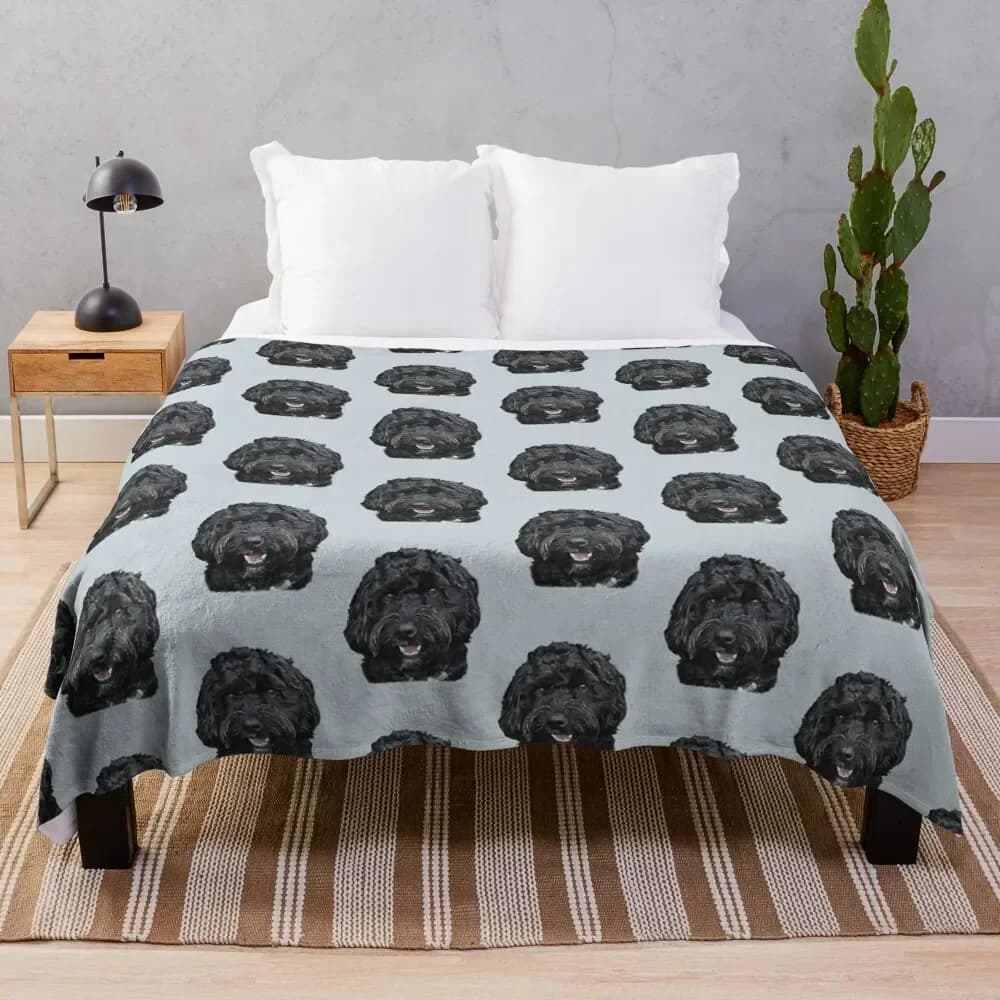 Coperta da tiro per cani Doodle/cacapoo nera per divano decorativo per capelli coperte morbide sciolte polari coperte morbide a quadri in peluche
