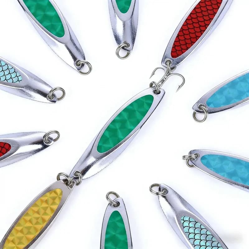 Esca Artificiale in Metallo per Lanci Lunghi 7cm 21g con Paillettes a Taglio Inclinato per la Pesca in Mare, Speciale ed Efficace per Spigola e Persico in Acqua Dolce