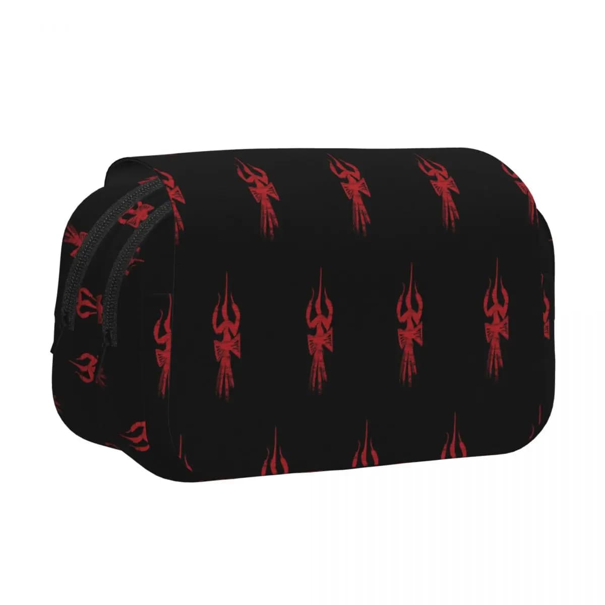 Astuccio Portapenne in Pelle Rigida Grande con Trisul Divino e Damru del Signore Shiva