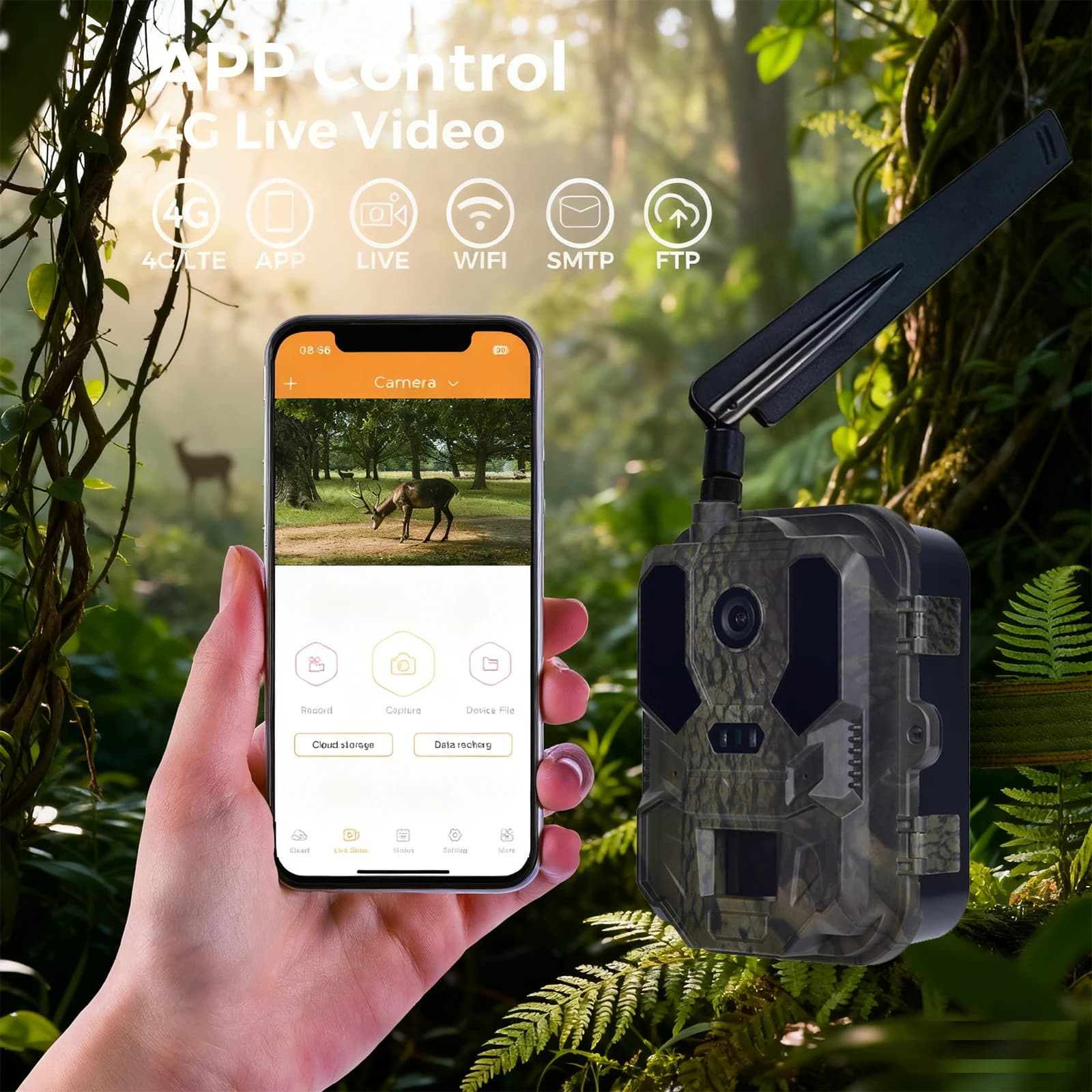 Video 4K outdoor 120MP Photo 4G APP Phone Wildlife Infrared camera IP66 night vision telescope Waterproof trap for hunting/security