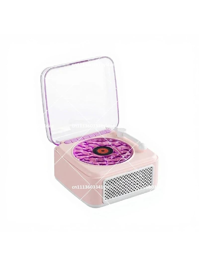 Wireless Bluetooth Speaker with Stereo Sound, Ambient Light, High-Fidelity Home Record Player for Vinyl
