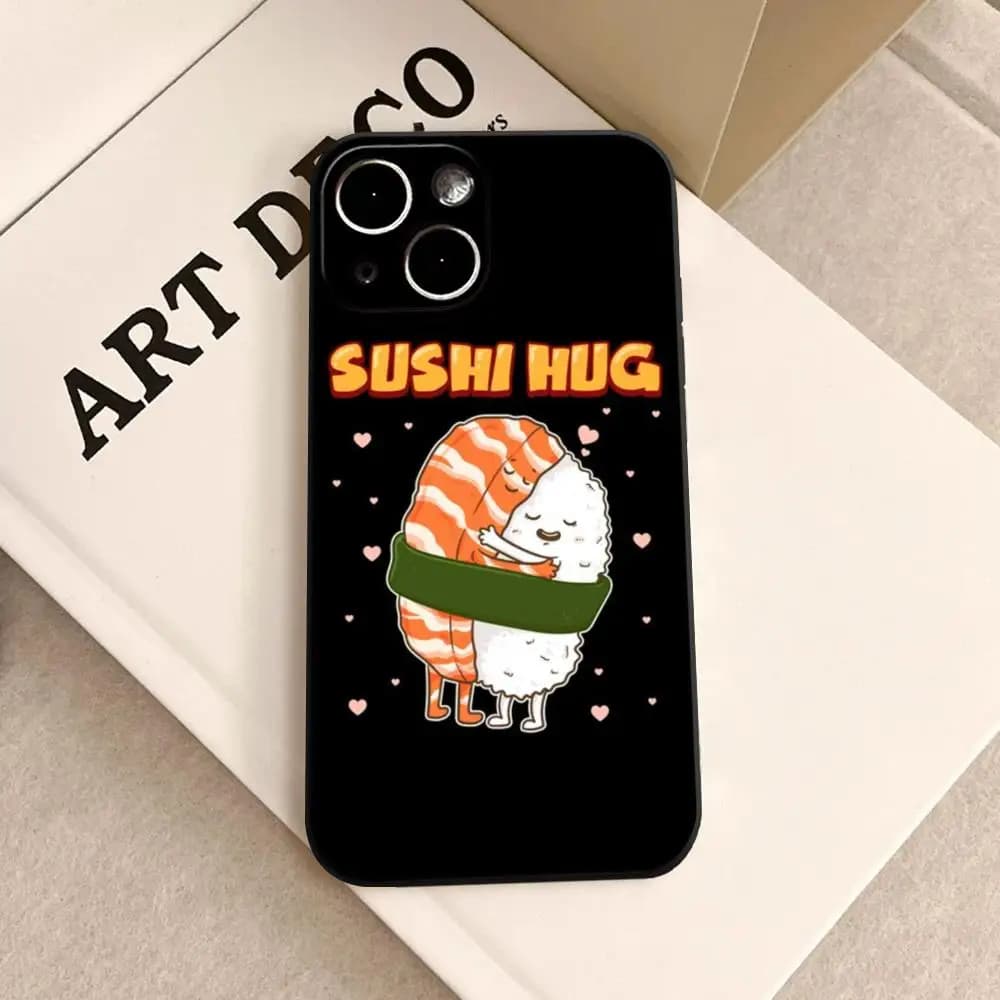 Sushi Hug Phone Case For iPhone 17 Air 16 15 14 Plus 13 12 11 Pro Max 16e Shockproof HD Clear Back Cover